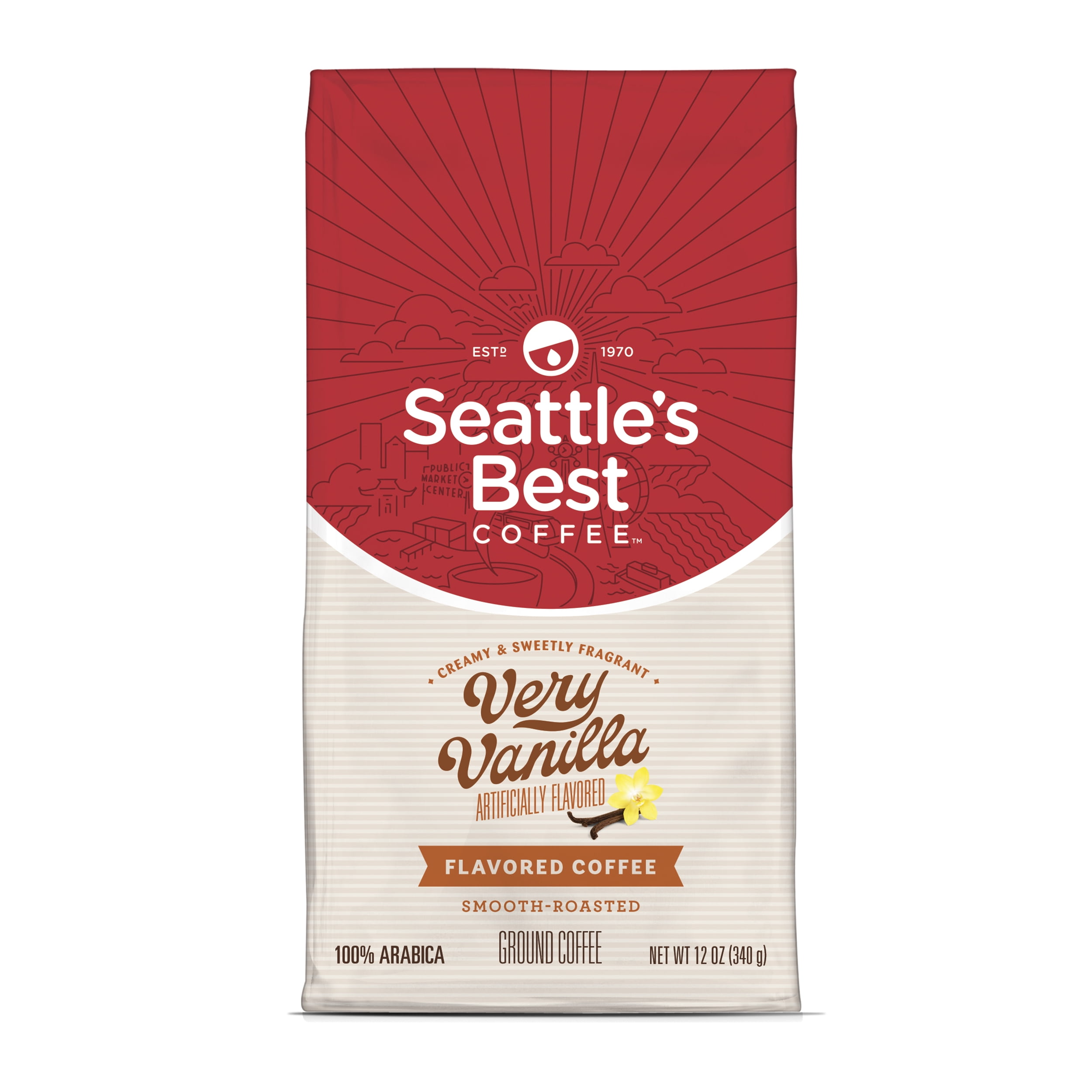 Seattle's Best Coffee Arabica Beans Very Vanilla, Medium Roast, Ground