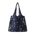 thumbnail image 4 of Matsuzay Bolsa de compras Bolsa de hombro plegable portátil Bolsa de comestibles reutilizable Almacenamiento y organización del hogar cian S, 4 of 6
