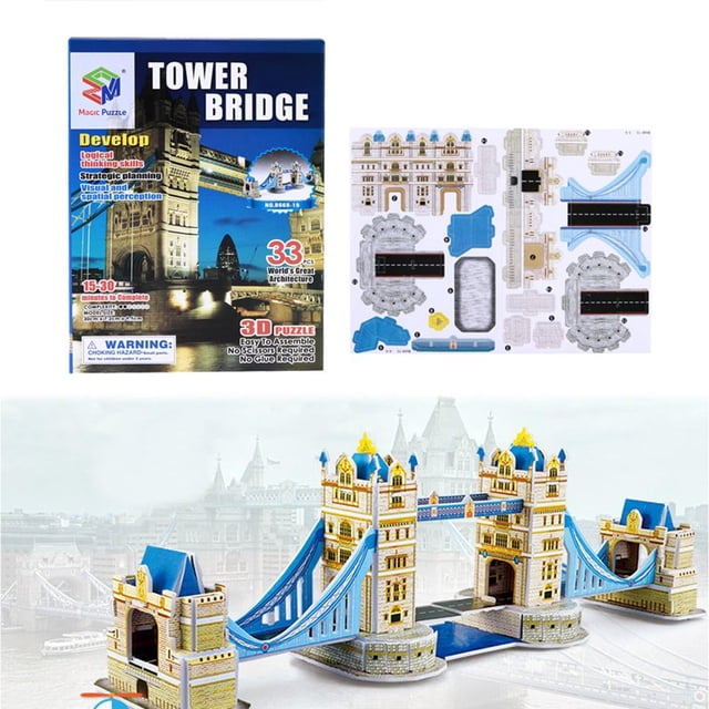 Paper London Bridge Model Puzzle 3D DIY Jigsaw Niños Juguetes educativos