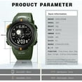 thumbnail image 6 of SKMEI Digital Watch Men, Mens Digital Sports Watch LED Screen Military Waterproof Wrist Watches for Men Casual Stopwatch Alarm Countdown Army Watch, 6 of 14