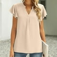 thumbnail image 2 of Pntutb Clothes,Womens Loose Casual Short Sleeve V-Neck Solid Casual Blouse T-Shirt Tunic Tops, 2 of 6