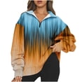 thumbnail image 2 of Qiopertar Chandail en Molleton à Manches Longues Imprimé Col Rabattu Fermeture Éclair Mode Décontractée pour Femmes Blouse en Solde Livraison Gratuite jusqu'à 90 % de Réduction, 2 of 6