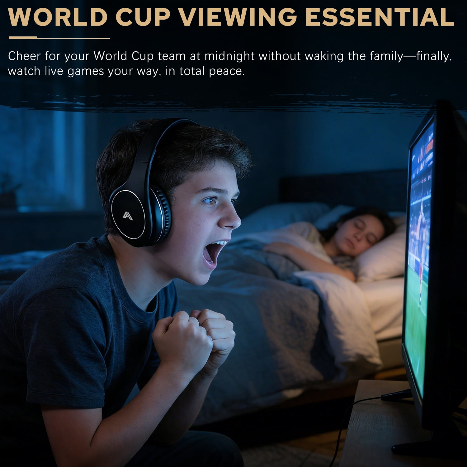 Tv Headsets Wireless Tv Headphones for tv Watching with Transmitter Stereo Earphones Wired with 2.4GHz RF Transmitter Optical RCA AUX FM Radio 100ft for Seniors Watching Home TV Game Computer