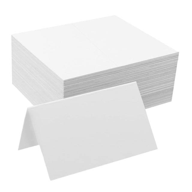 veasfak 120Pcs Place Cards Blessing DIY Cards Greeting Card Blank Folding Cards Seating Cards for Anniversary Dinner Reception Events