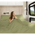 thumbnail image 3 of Clara Clark RV/Short Queen Sheets Set, Bed Sheets for Campers Bedding, Hotel Luxury Soft Microfiber 4 Peice, Sage Green, 3 of 7