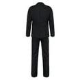 thumbnail image 5 of MSJUHEG Fall Outfits Two Piece Set Button-Down Round Neckline Long Sleeve Men'S Slim Button Suit Color Dress Show Jacket Coat & Pant Mens Sweatpants Black L, 5 of 7