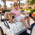 thumbnail image 3 of Golf Cart Seat Covers for 2 Seater,Coastal Coral Microfiber Cart Seat Towel Blanket,Ocean Starfish Blue Conch Summer Sea Absorbent Breathable Non Slip Bench Seats Protector for Golf Course 51"x31", 3 of 9