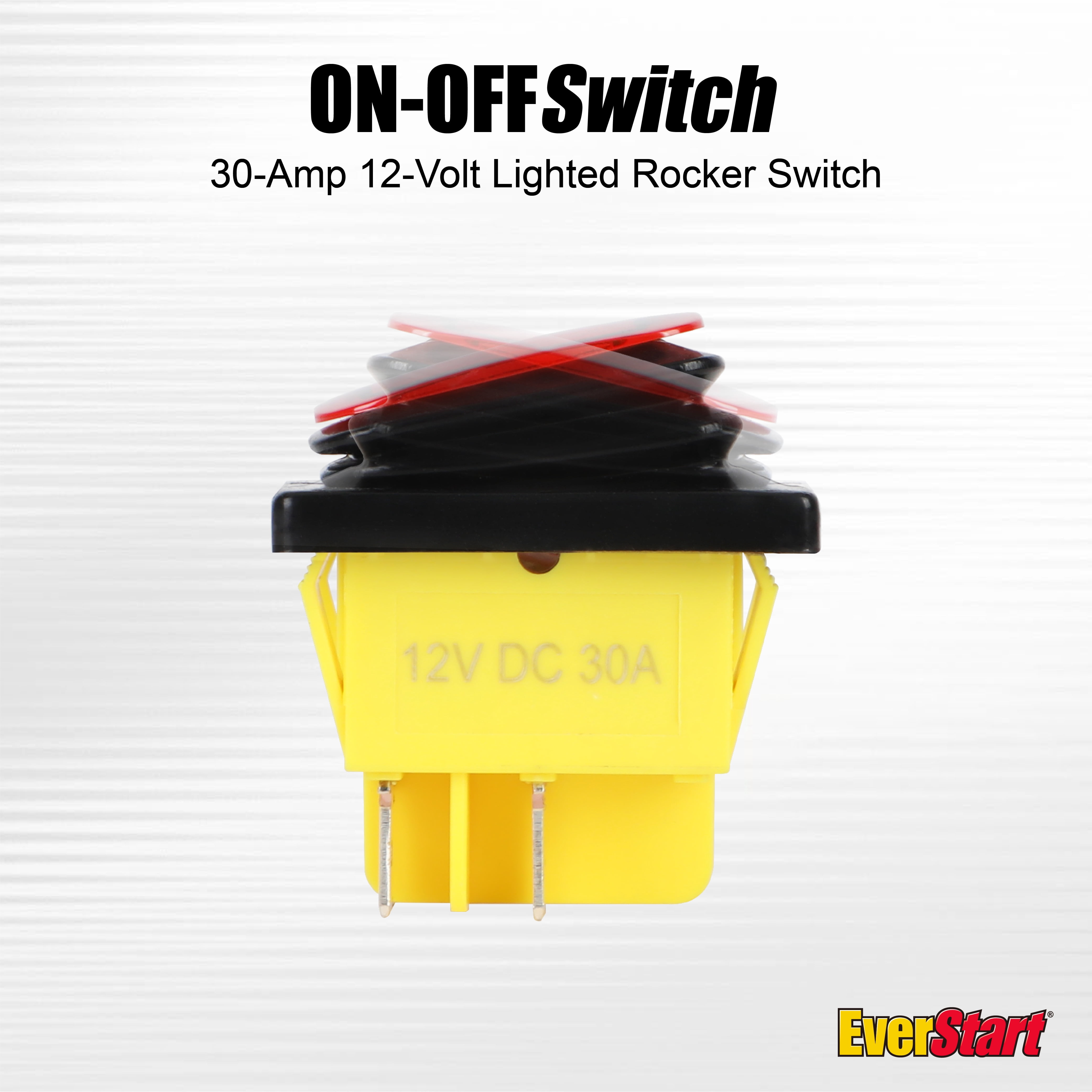 EverStart 30 Amp 12 Volt DC Universal Lighted Rocker Switch Illuminated 4 Pin