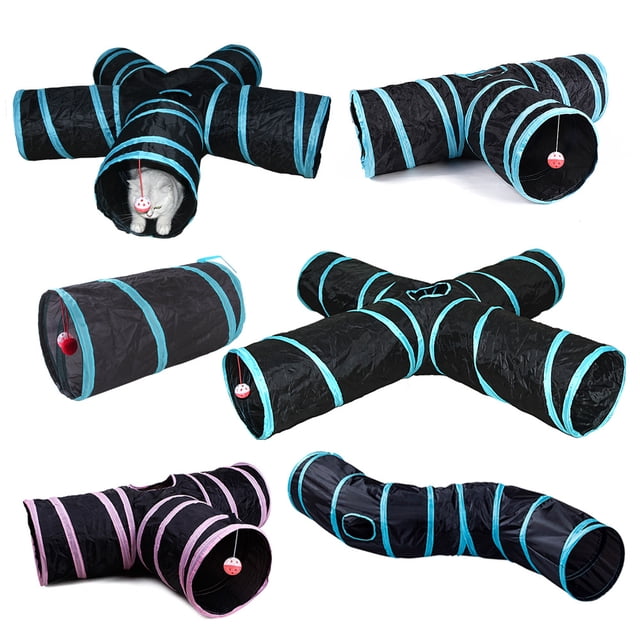 Túnel para gatos en forma de S, canal para mascotas, pista para gatos, taladro y rueda, canal pequeño para gatos, juguete para gatos