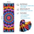 thumbnail image 2 of Colorful Tie Dye Peacock Mandala Pattern Hot Yoga Mat Towel Non Slip for Hot Yoga - Quick-Drying Yoga Mat Cover with 4 Corner Pockets with Travel Bag - Hot Yoga Towel Non Slip 70"x26", 2 of 6