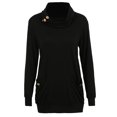 thumbnail image 4 of Sudaderas de mujer, jersey de manga larga, blusa suelta, prendas de vestir, tops Romacci Negro XXL, 4 of 7