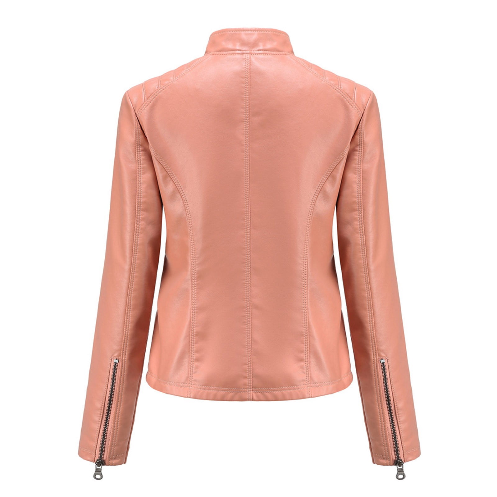 Biker Style Vintage Leather Jacket Casual Fashion Motorcycle Zip-Up Lightweight Coat Collar Women Leather Jacket Women 2024 Fall Women's Faux Leather Blazer Jacket