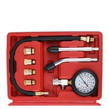 8pcs Engine Cylinder Compression Tester Kit Automotive Tool Instrumentation Cylinder Compression Gas Engine Pressure Test Kit