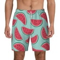 thumbnail image 3 of Uemuo Watermelon Pattern Mens Swim Trunks Quick Dry Board Shorts with Mesh Lining, Stretch Beach Shorts Quick Dry No-Chafing Board Shorts-Small, 3 of 9