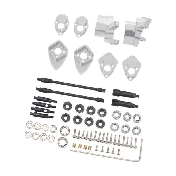 trasero de aleación de latón piezas de mejora, conjunto de engranaje de para coche Axial SCX24 90081 /24 , Plata Hugo eje trasero delantero del coche rc