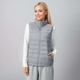thumbnail image 2 of Down Women's Lightweight Quilted Puffy Vest Sleeveless Winter Coat Foldable Warm Outerwear Solid Color Zipper Thickened, 2 of 2