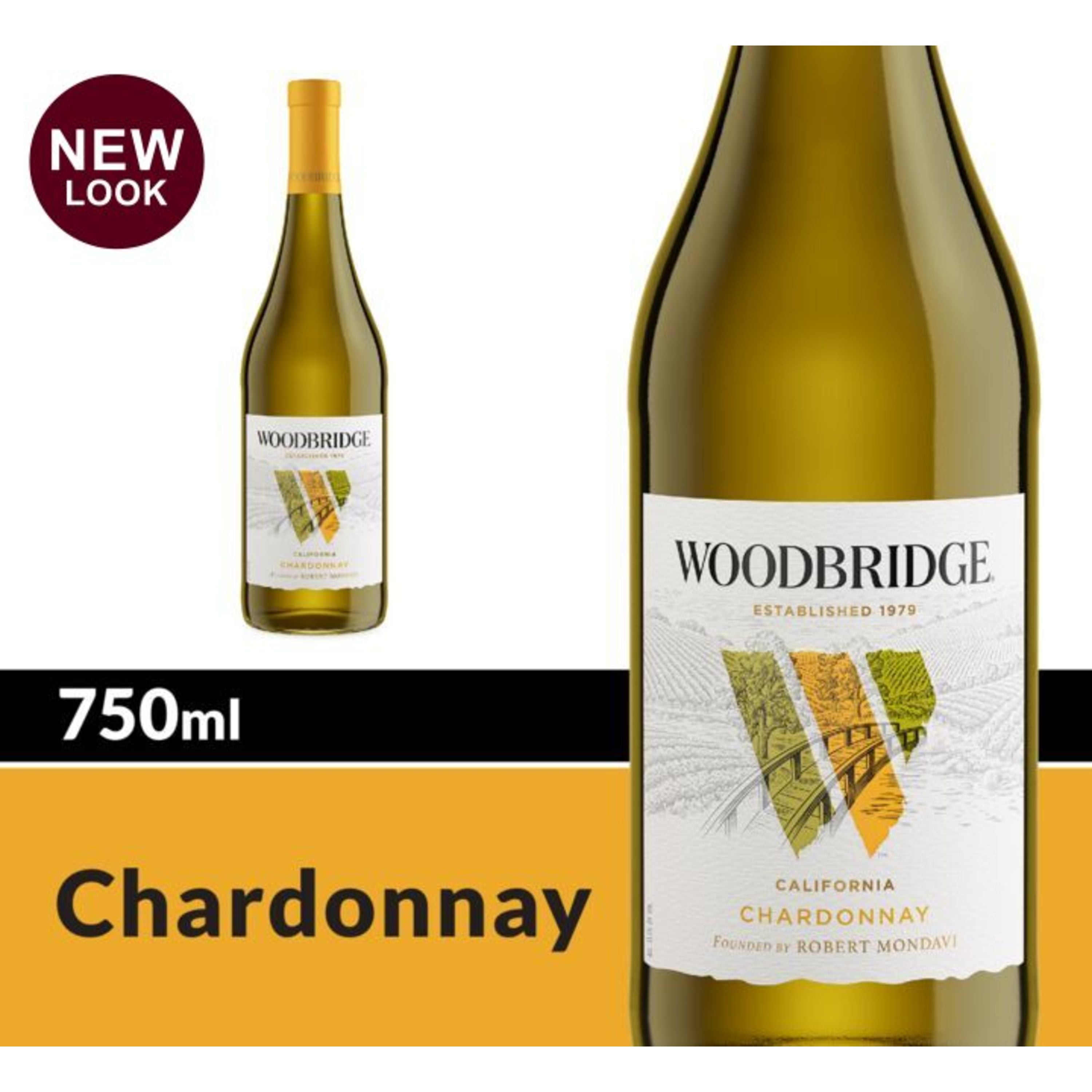 Woodbridge White Wine Chardonnay Wine, 750 mL Bottle, 13.5 ABV
