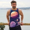 thumbnail image 6 of Fuzoiu Planet Pastel Galaxy Print Men's Workout Tank Tops,Sleeveless Gym Shirt Quick Dry,Fitness Bodybuilding T-Shirt,Muscle Athletic Workout Tee-XX-Large, 6 of 7