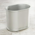 thumbnail image 2 of mDesign  Metal Oval 2.5 Gallon Bathroom Trash Can Wastebasket Bin - Satin, 2 of 4