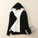 thumbnail image 1 of Puntoco Sudadera con capucha para mujer, estilo informal, con forro cálido y cremallera, para invierno Puntoco Puntoco-5293, 1 of 5
