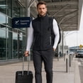 thumbnail image 4 of Youthup Men's Quilted Vest with Stand Collar - Wind-Resistant Thickened Sleeveless Jacket for Business Casual & Commuting, 4 of 14