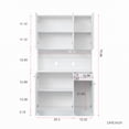 thumbnail image 4 of Bellemave Freestanding Kitchen Pantry Cabinet, Cupboard with 6 Doors, 1 Open Shelf and 1 Drawer, Buffet Sideboard with 2 Cable Holes, Tall Wardrobe for Bedroom（White）, 4 of 10
