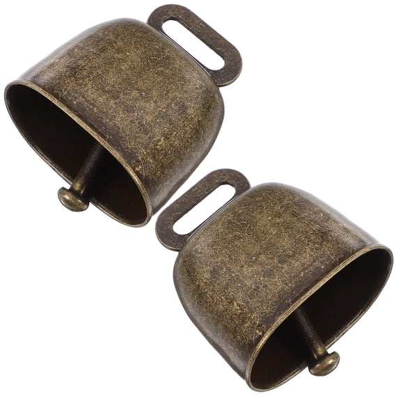 IBASETOY 2Set Bronze Calling Bells for Emergency Users in Rural Areas Events
