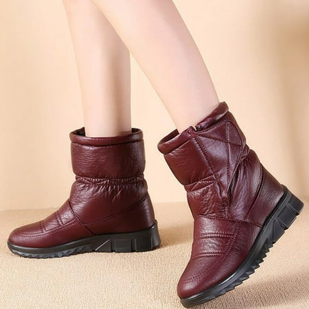 

eczipvz Womens Shoes Women Snow Boots Warm Winter Fashion Casual Boots Shorty Rain Boot (Red 6.50)