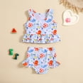 thumbnail image 5 of Emy Dola Baby Infant 2-Piece Swimsuit Toddler Girl's Ruffle Bathing Suit Kids Summer Beach Tankini Swimwear Sets 1-6 Years, 5 of 7