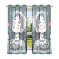 thumbnail image 2 of Girl Flower Rose Blackout Curtains Thermal Insulation 63 inch Grommet for Bedroom Living Room Bathroom Kitchen Windows 2 Pack, 2 of 6