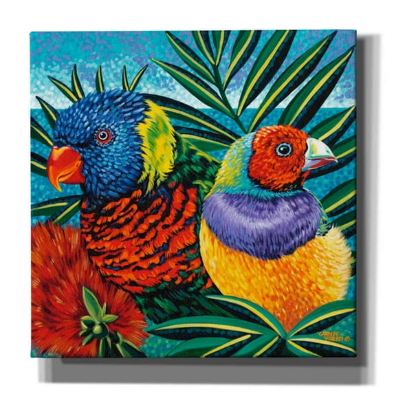 Epic Graffiti 'Birds in Paradise II' by Carolee Vitaletti, Canvas Wall Art, 12"x12"