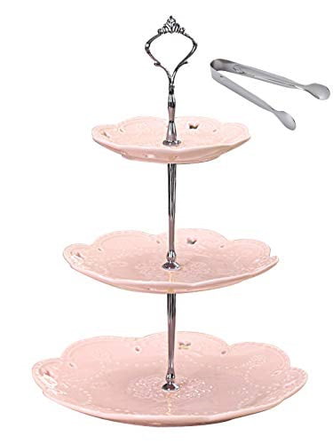3 Tier Round Serving Tray Platter Ceramic Cake Stand Dessert Stand-Cupcake Stand 