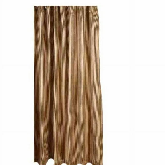 Home Collection by Raghu York Ticking Black and Nutmeg Shower Curtain, 72 by 72"
