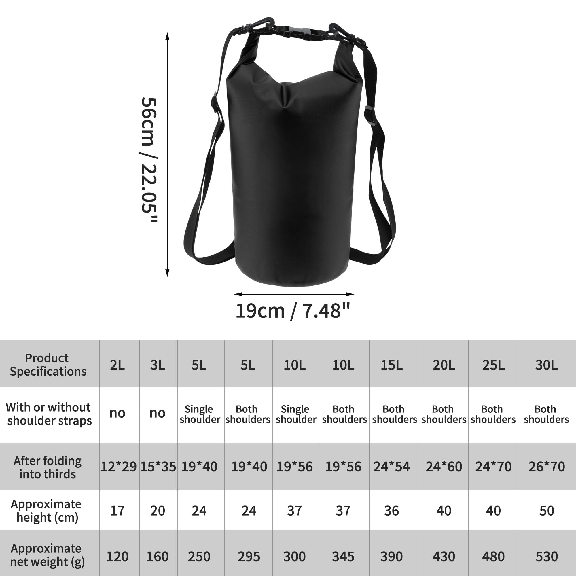 Unique Bargains Durable Waterproof Dry Bag Deep Black