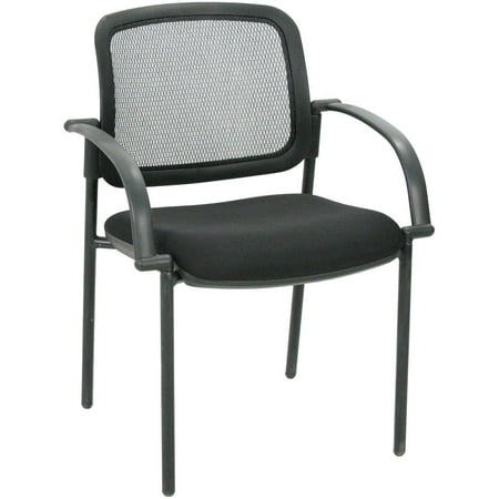 26 Inch High Upholstered Seat - High-Back Mesh Guest Chair With Upholstered Seat - Black
