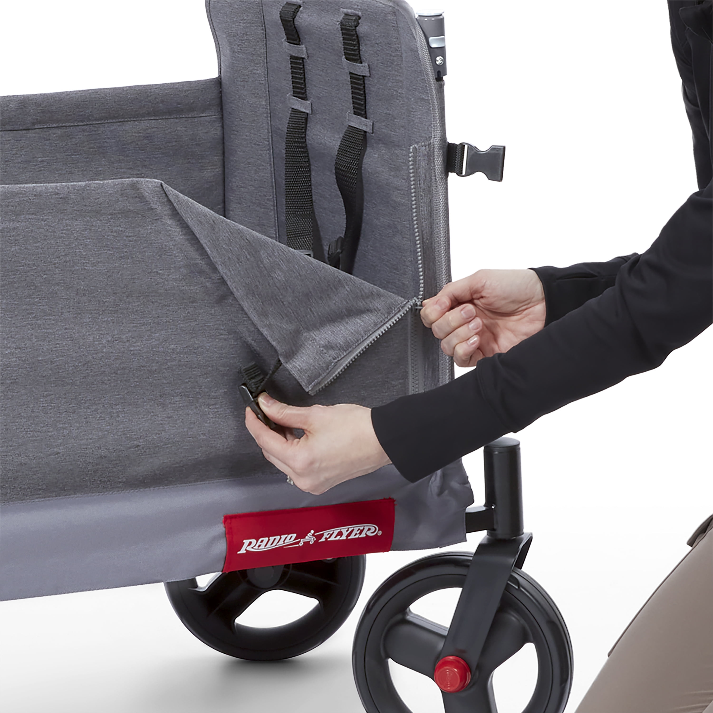 Radio Flyer - Brandclub - Radio Flyer Journey Kid & Cargo Gray Push Wagon,  for Toddlers 1 Year and up, Net Content 1 Each