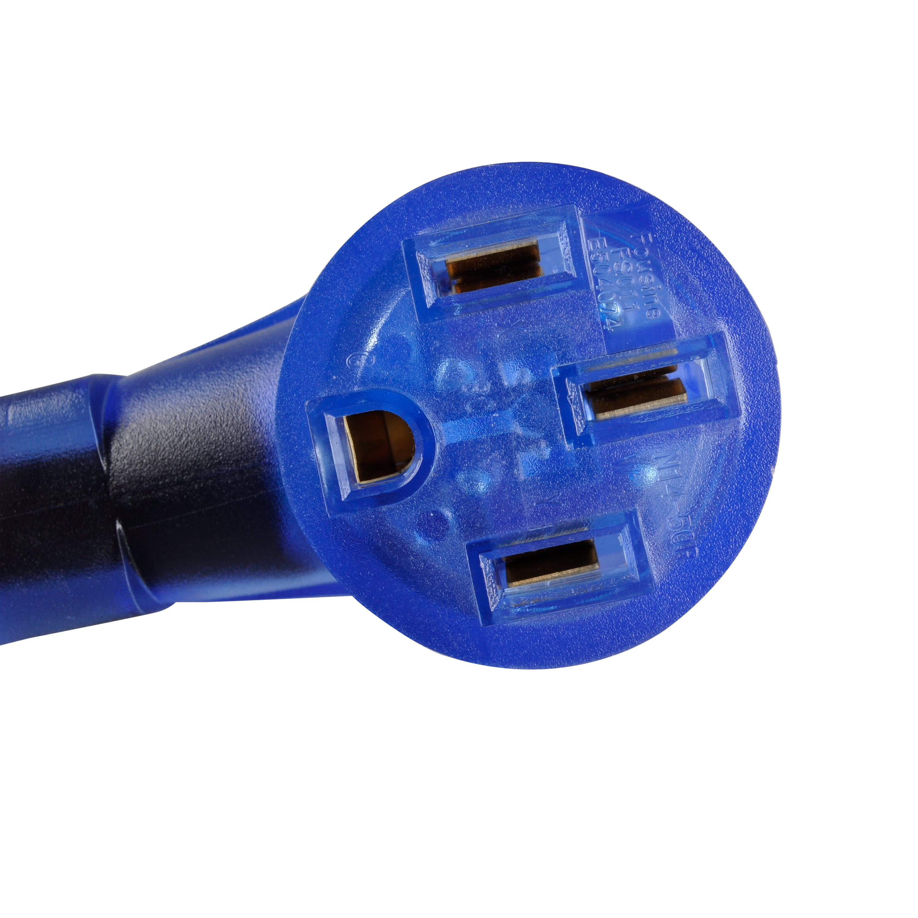 AutoDrive 10/3 STW 30 to 50-Amp Universal RV Adapter Extension Cord with Lighted End, 1.5ft, Black