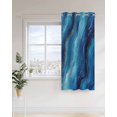thumbnail image 4 of Blue and Gold Marble Thermal Insulated Blackout Curtains for Bedroom 24 Length Modern Abstract Ocean Blue Gradient Room Darkening Curtain 1 Panel Grommet Window Curtain Drape for Living Room, 4 of 7
