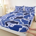 thumbnail image 4 of Feelyou Ocean Camo Whale Animal Full Size Sheets for Men Women, Gradient Polkadots Camouflage Bed Sheets, Blue, 4 Pieces, 4 of 5
