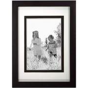 MCS Linear Black Wood Picture Frame Matted For 3-1/2x5
