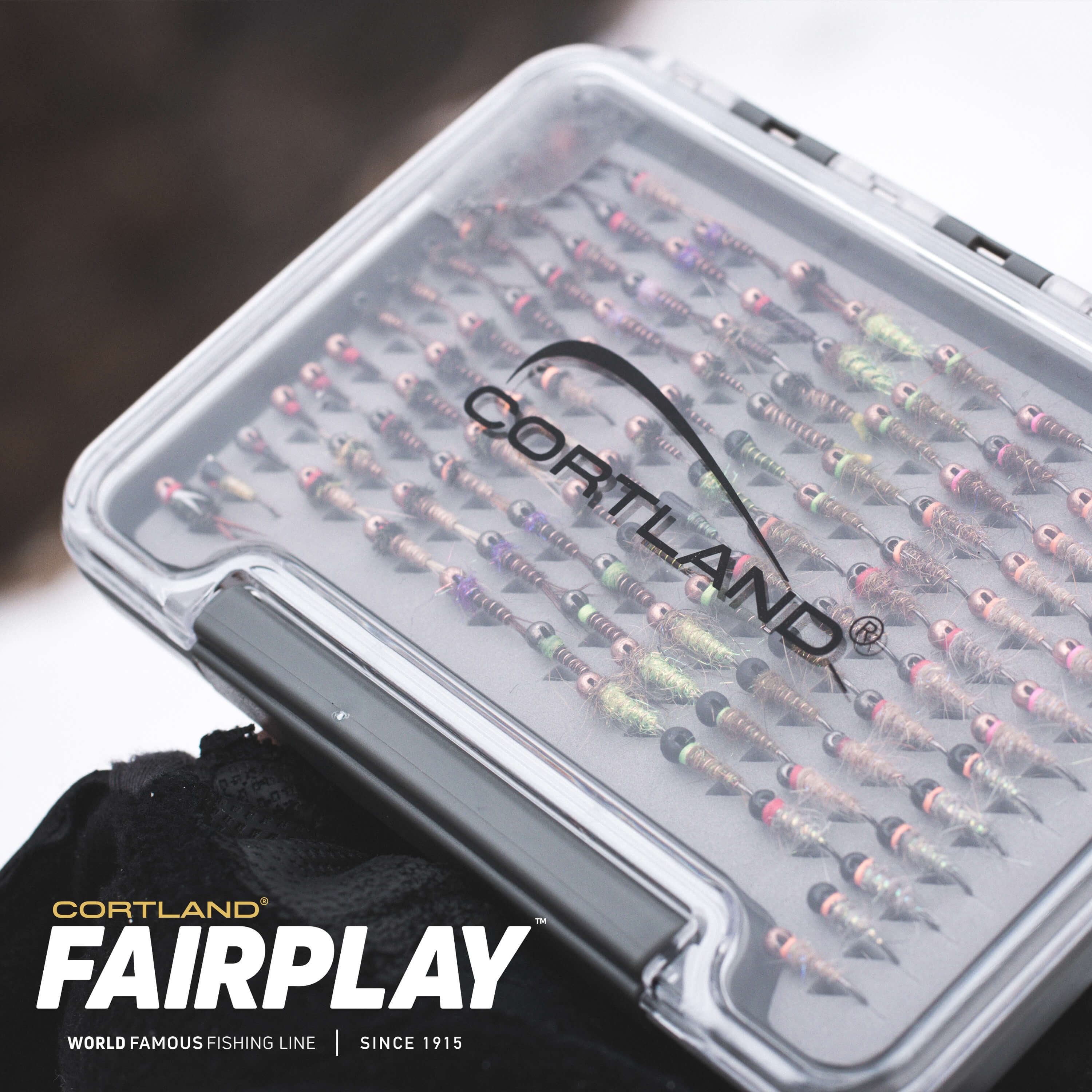 (3 pack) Cortland Fairplay Slit Foam Fly Box, 9-Row, Clear Hard Plastic Lid, 1lb 103 Fly Capacity, 665132