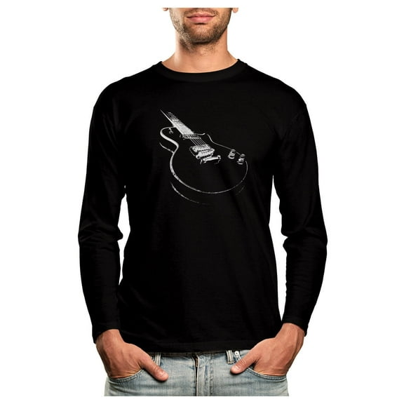 Tstars Mens Gifts for Dad Father's Day Shirts Cool Guitar Gift for Guitarist Cool Musician Electric Guitar Printed Birthday Cool Best Gift for Dad Long Sleeve T Shirt