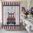 thumbnail image 4 of Independence Day Shower Curtain, 36" x 72", USA Land of Love Car Waterproof Bathroom Curtain Washable Shower Curtain Set with 12 Hooks, 4 of 9