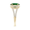 thumbnail image 3 of ANGARA Classic Oval Lab Grown 2.25 Ct Emerald Couture Engagement Ring for Women in 14K Yellow Gold (Size-10x8mm) | May Birthstone, Anniversary, Jewelry Gift for Women | Lab-Grown Emerald Ring, 3 of 9