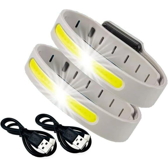 LED Running Armband, Adjustable Lighting Modes Rechargeable Reflective Ankle Bands Wristbands Dog Lights for Night Walking,Jogging, Cycling, Camping ,Hiking, Set of 2