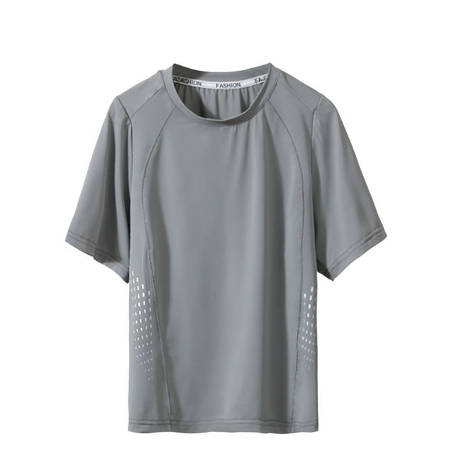 T-Shirt à Manches Courtes à Col Rond pour Enfants, Mélange Doux Coton-Polyester, Vêtement de Sport Récréatif Respirant, Haut d'Été Léger, Tissu en Maille Résistant aux UV, pour Garçons et Filles de 3 à 16 Ans