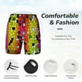 thumbnail image 5 of Haiem Colorful Tie Dye Stained Glass 1 Mens Swim Trunks with Compression Liner 2 in 1 Swimming Shorts Stretch Swimwear Quick Dry,Board Shorts-Medium, 5 of 9
