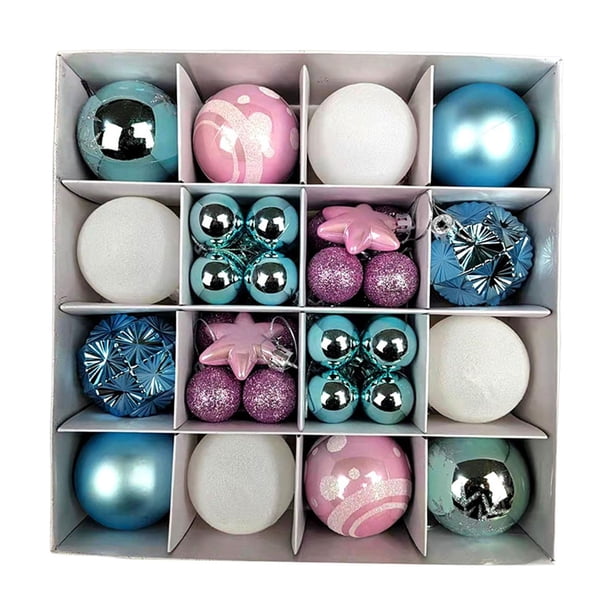 42 piezas de adornos de bolas de Navidad Yotijar juego de adornos decorativos 3 cm a 6 cm bolas colgantes Rosa
