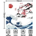 thumbnail image 6 of Asian Japanese Cherry Blossom Shower Curtain, Ocean Art Flower Red Sun Mountain Abstract Traditional Nature Landscape Decor for Bathroom, Waterproof Polyester Durable Fabric Set with Hooks,72x72, 6 of 6