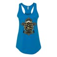 thumbnail image 2 of Wild Bobby, Brotherhood Biker Motorcycles Cross and Skull Pop Culture Ladies Racerback Tank Top, Turquoise, Small, 2 of 3